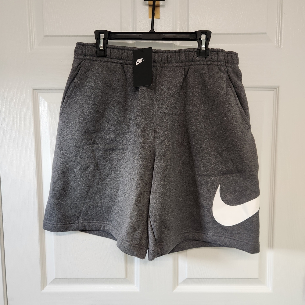 NWT Nike Men's Dark Gray Swoosh Cotton Blend Shorts